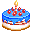 Blue 1 Year Anniversary Cake